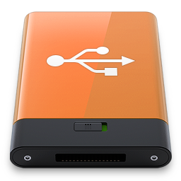 Orange USB W Icon 256x256 png